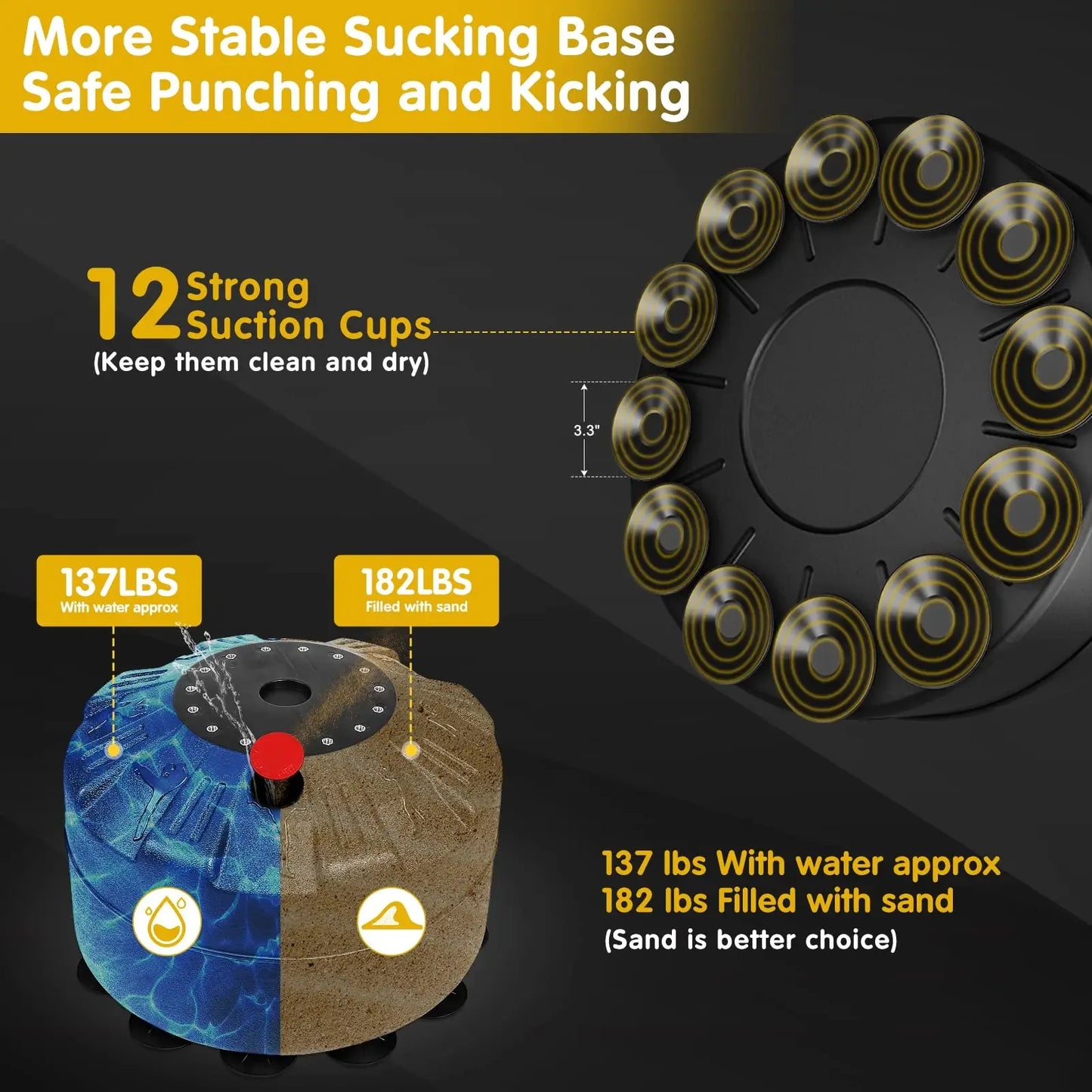 Lekaro Standing Boxing Post With Suction Cup Gloves