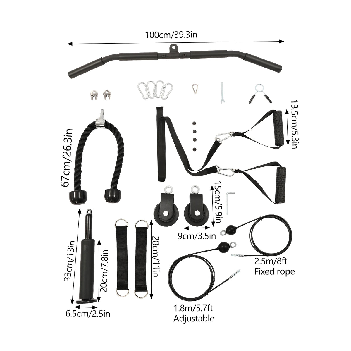 Home Gym Cable Weight Pulley System With Safety Ropes