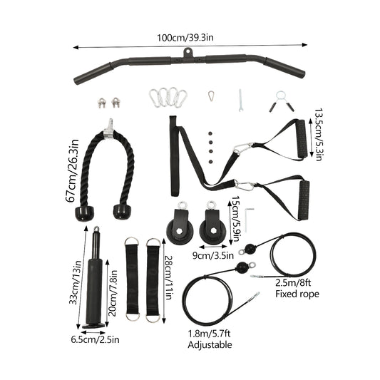 Home Gym Cable Weight Pulley System With Safety Ropes