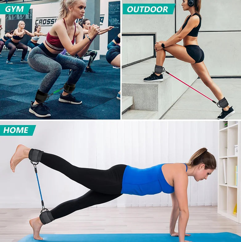 Elastic Resistance Ankle Bands Set For Leg Glute Training