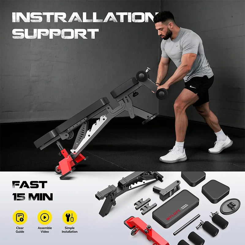 Pooboo Commercial Adjustable Weight Bench For Home Gym