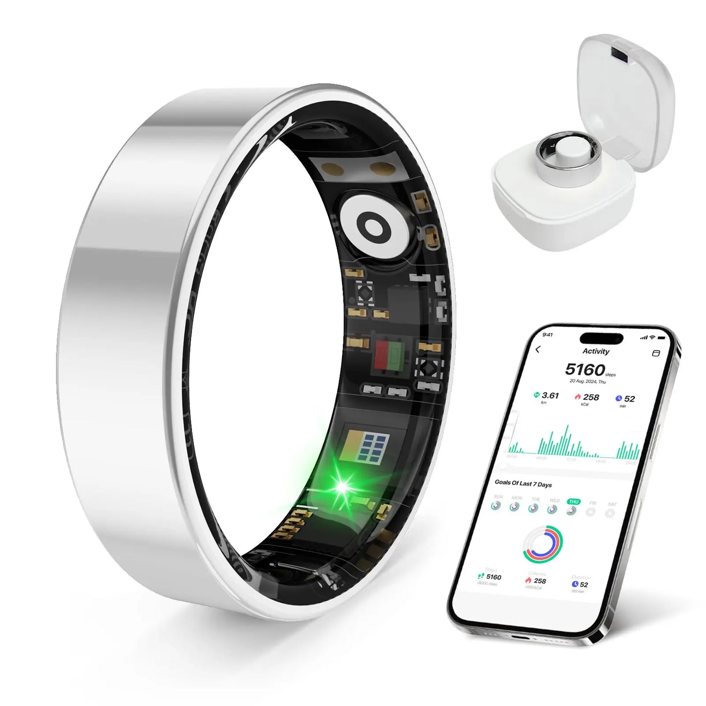 Smart Ring Health Tracker IP68 Waterproof For iOS Android