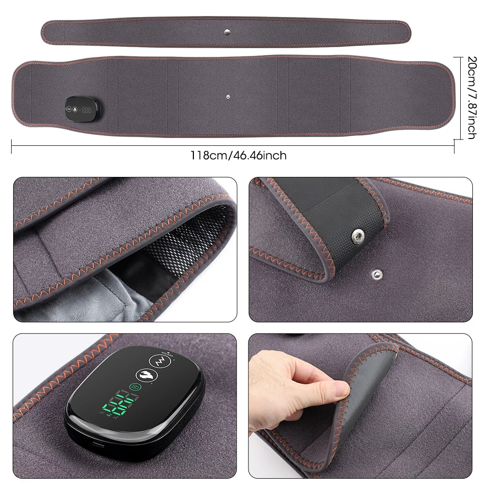 Agdoad Dual Red Light Heating Vibration Waist Massage Belt