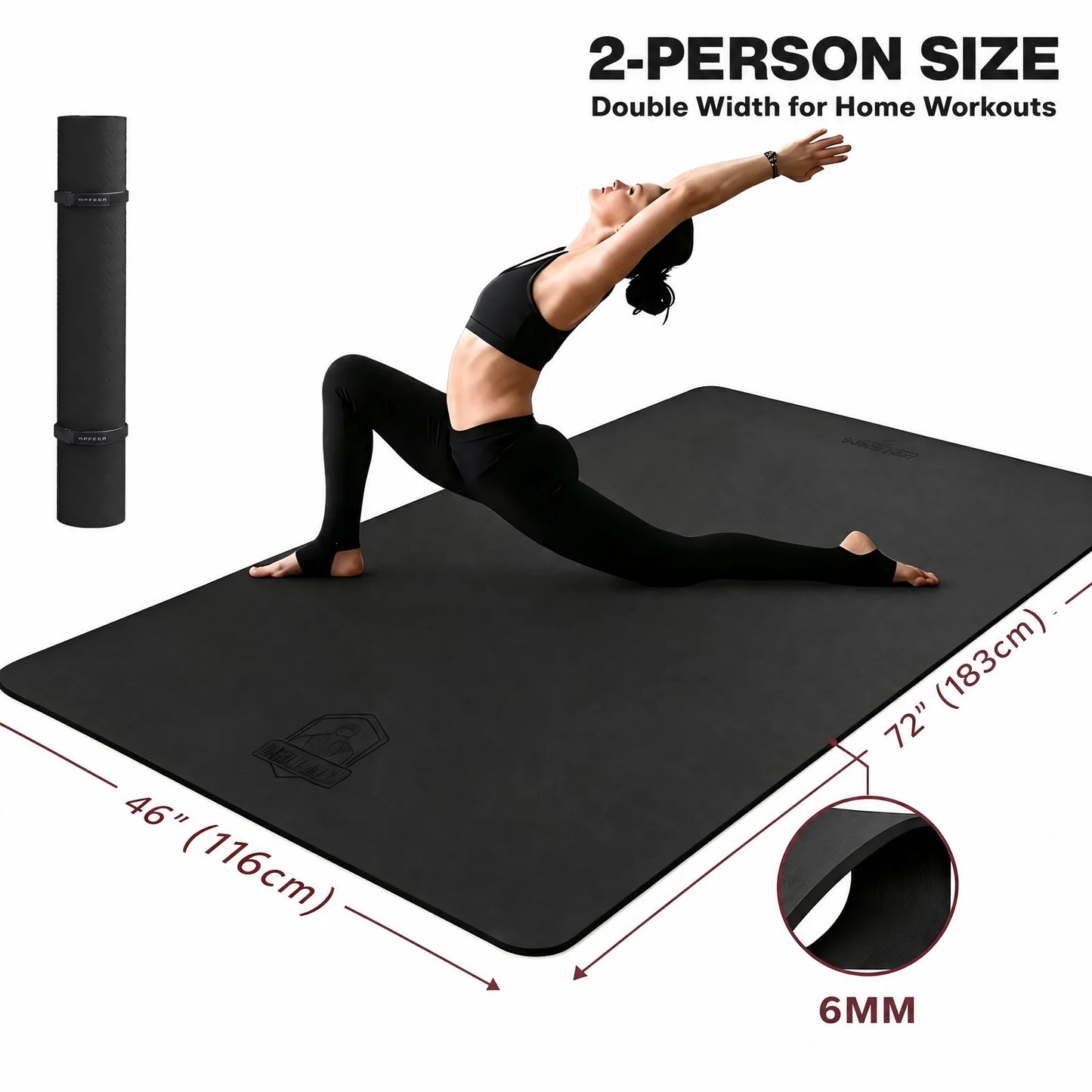 Hapbear Yoga Mat Non Slip TPE Eco Friendly Portable