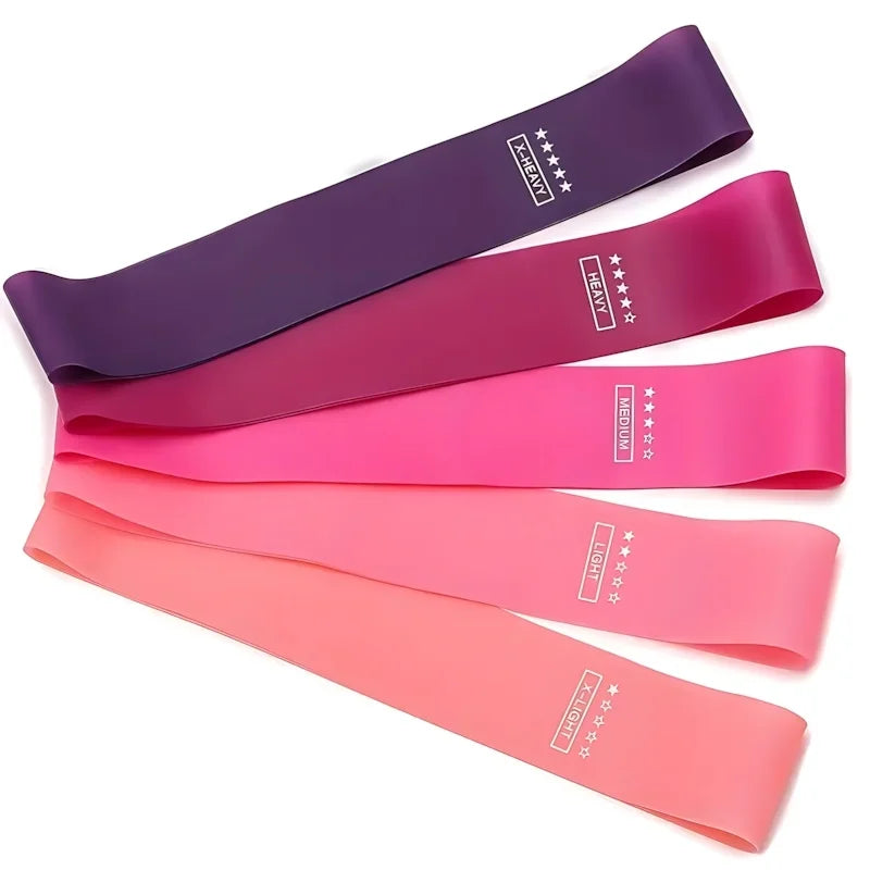5 Piece Exercise Bands Latex Loop Set Strength Training