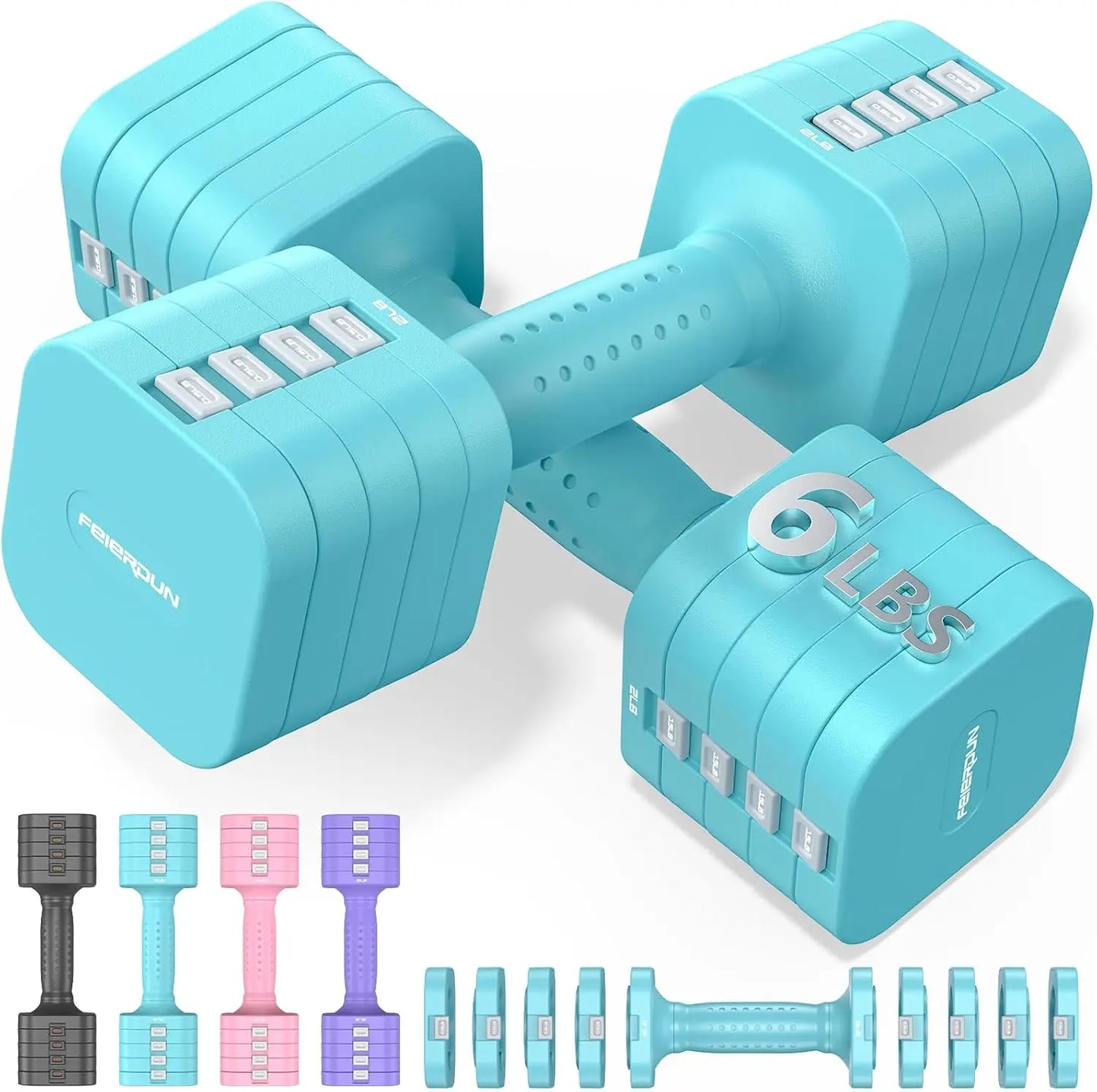 Feierdun Adjustable Dumbbell Set Of 2 Home Gym Fitness