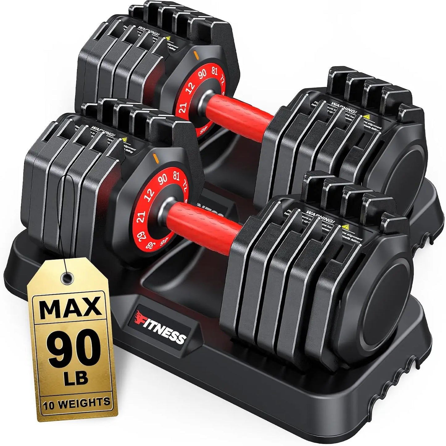 Adjustable Dumbbells Set 2 Quick Lock 55 Lbs Home Training