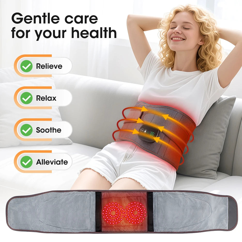 Agdoad Dual Red Light Heating Vibration Waist Massage Belt