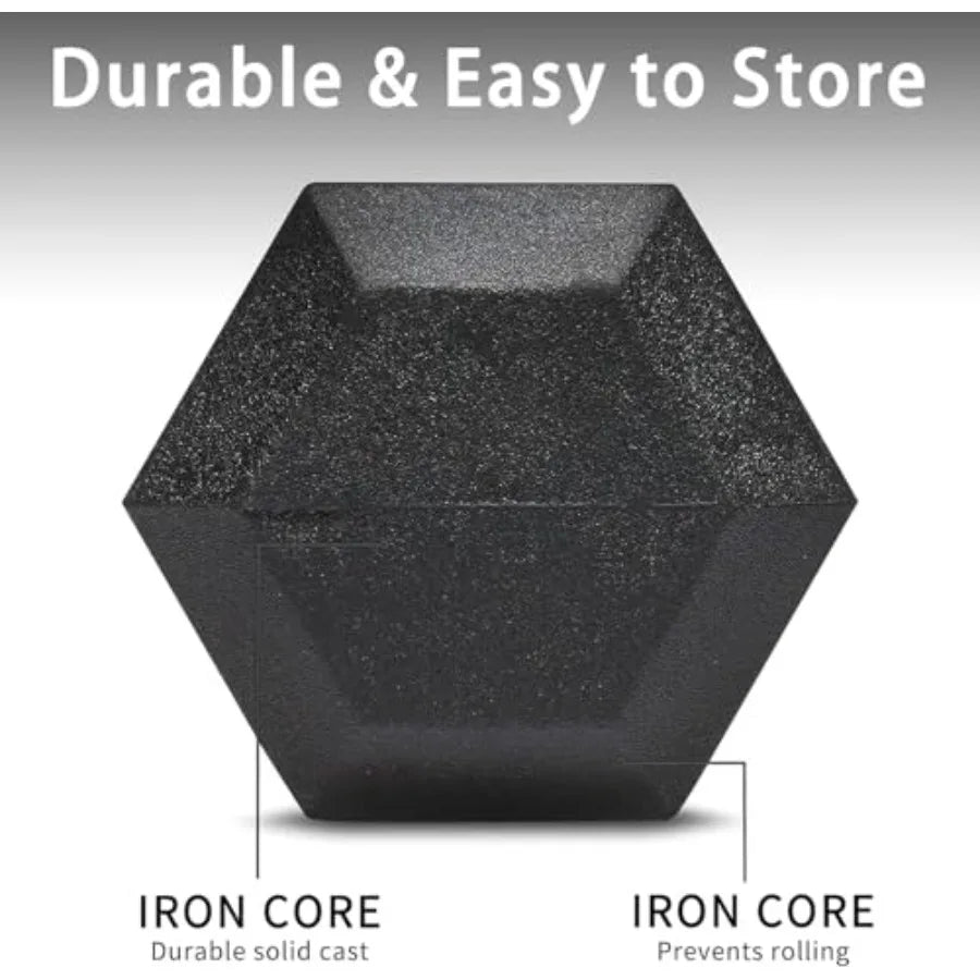 Rubber Hex Dumbbell Set With Rack 350 450 550 Lbs