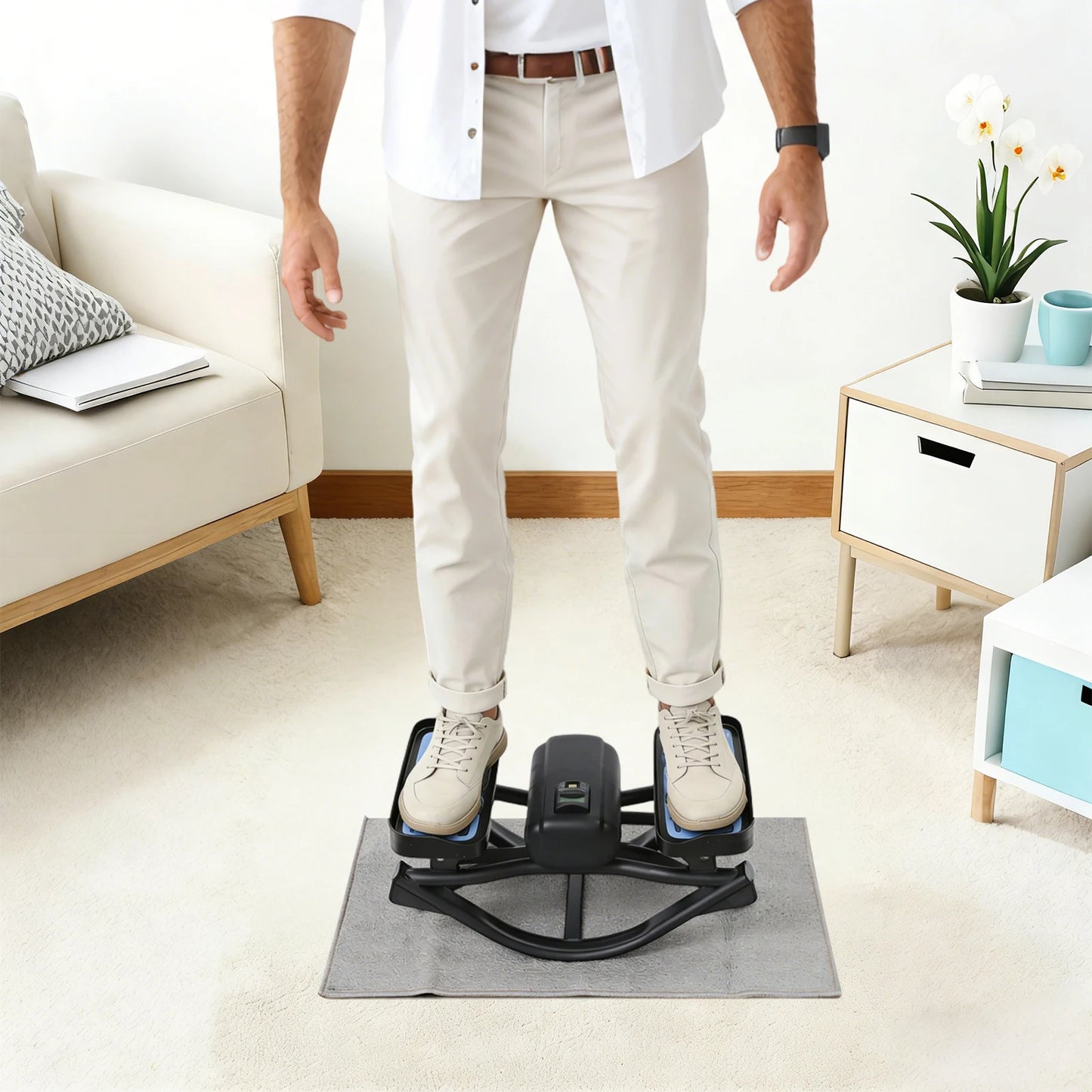 Portable Black Lateral Rocking Stepper For Home Gym