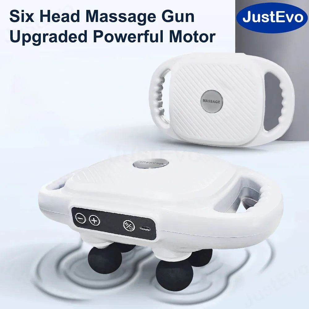 JUSTEVO 6-Head Deep Massage Gun with USB Type-C Rechargeable