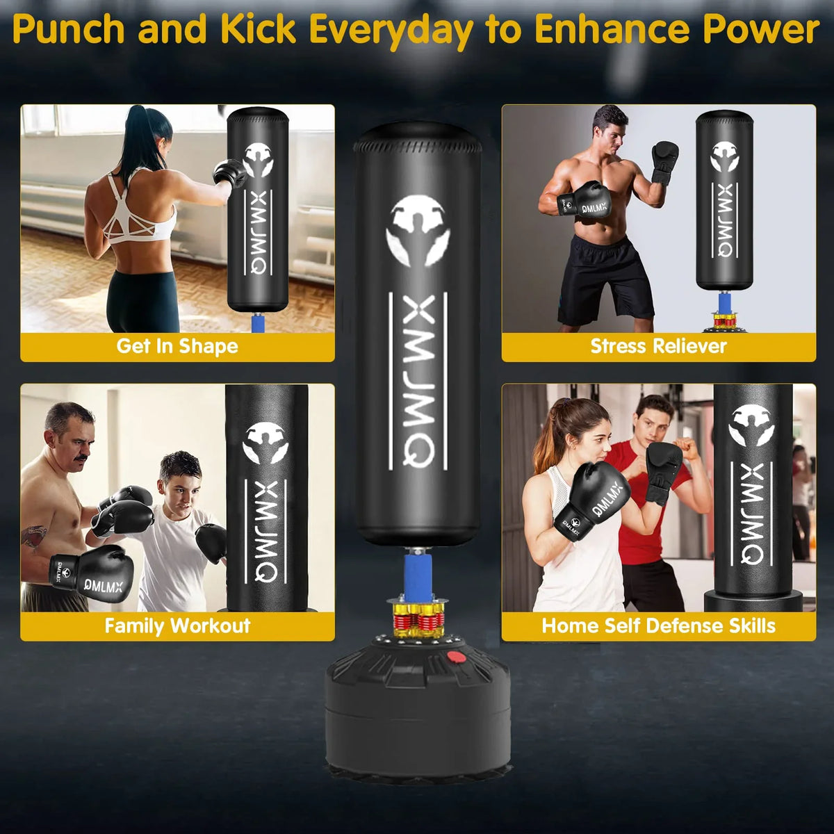Lekaro Standing Boxing Post With Suction Cup Gloves
