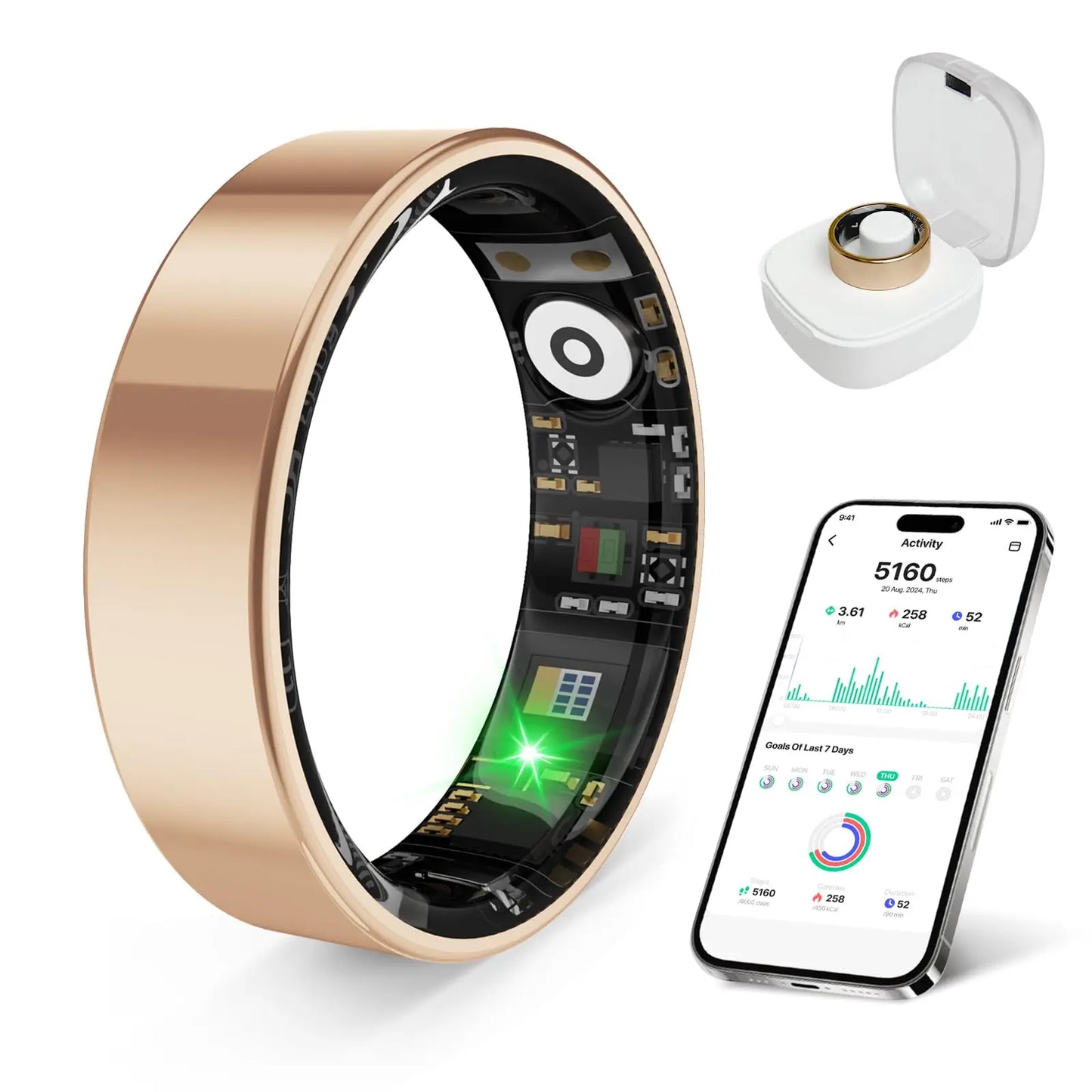Smart Ring Health Tracker IP68 Waterproof For iOS Android