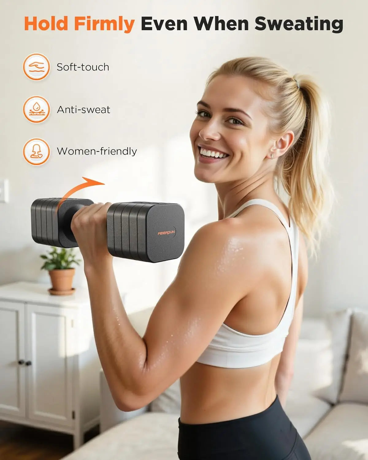 Feierdun Adjustable Dumbbell Set Of 2 Home Gym Fitness