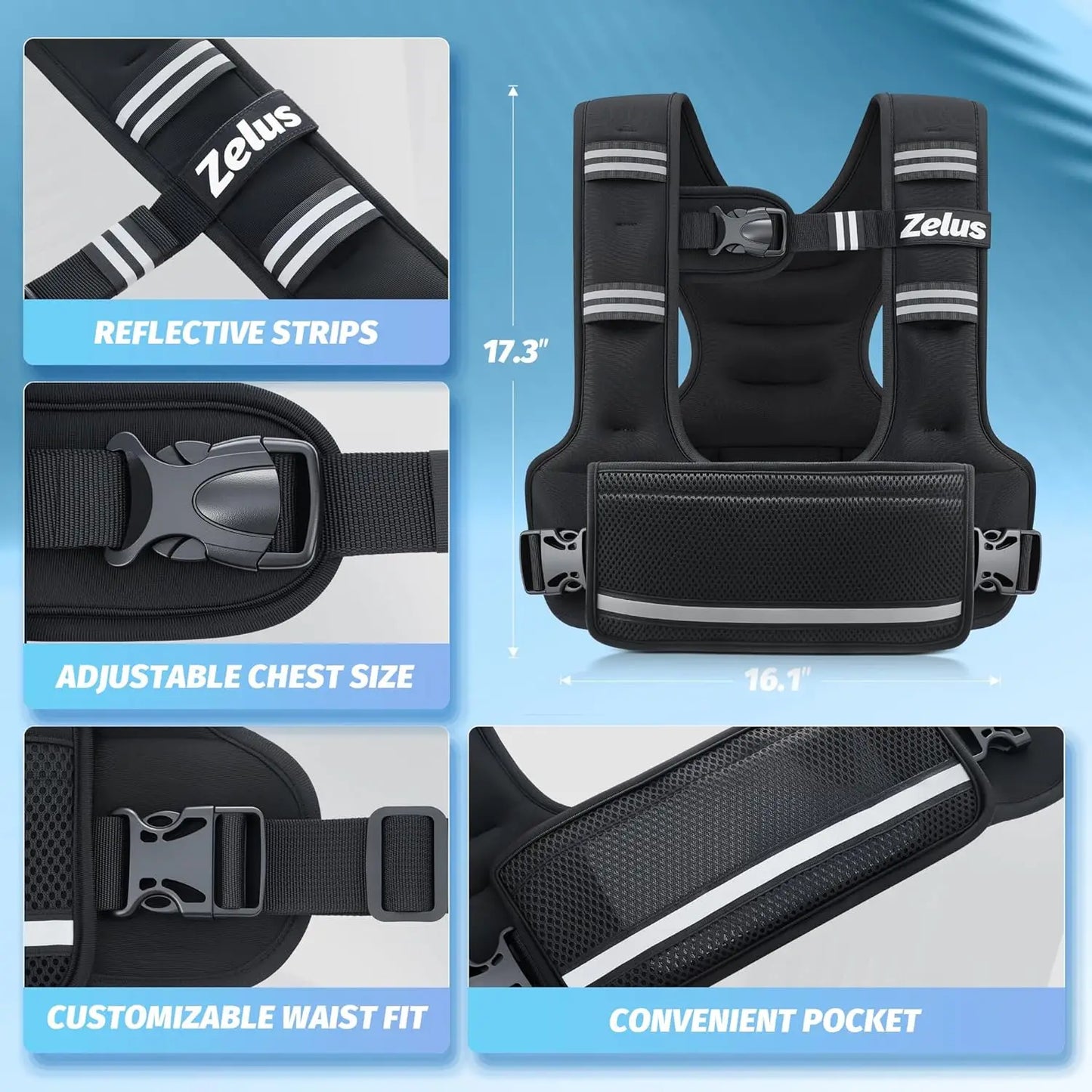 Weighted Vest for Women and Men, Ergonomic Curve-Fit