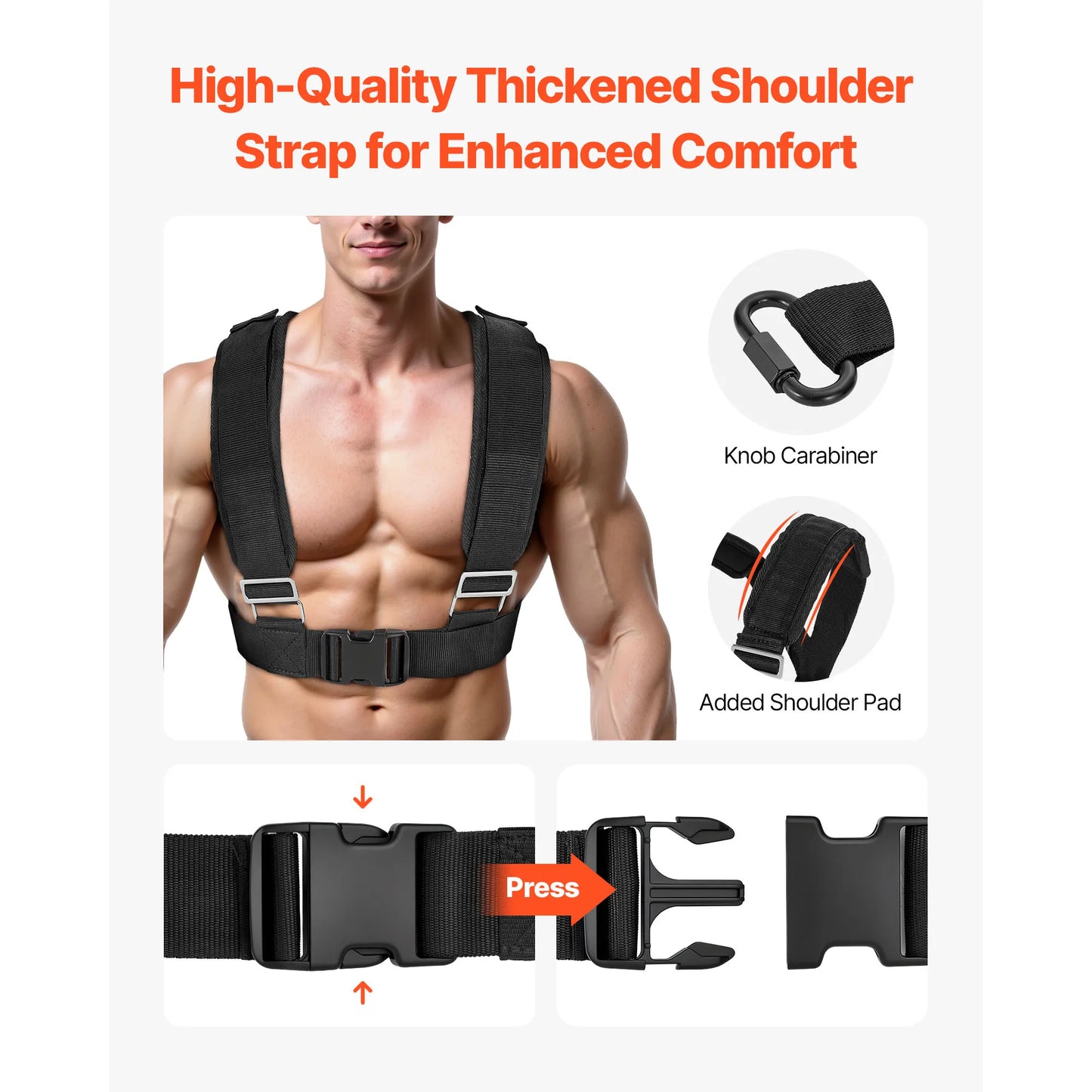 SucceBuy Steel Weight Sled Adjustable Height Fitness