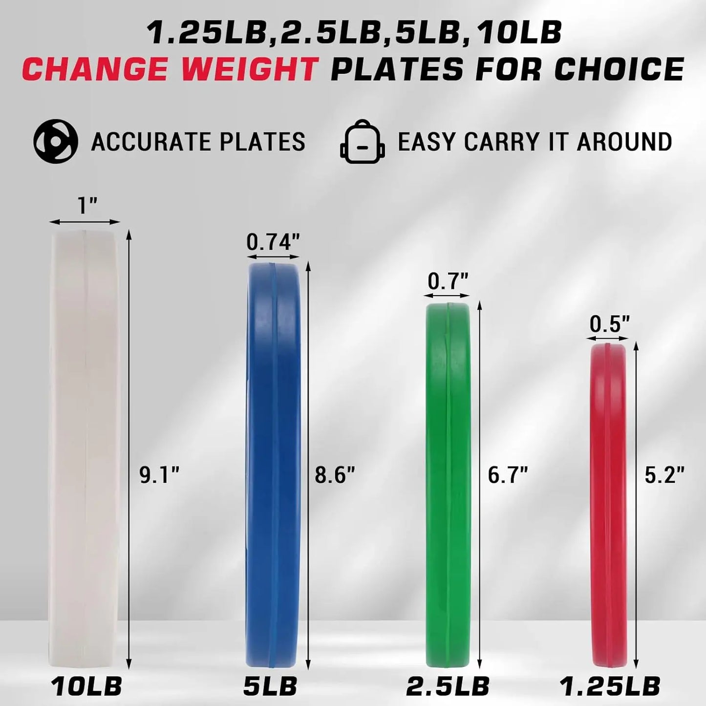 TWISTER.CK Fractional Rubber Bumper Plates For Barbell