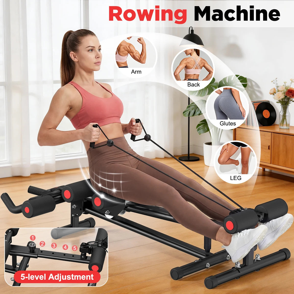5 In 1 Adjustable Ab Trainer With Resistance Bands