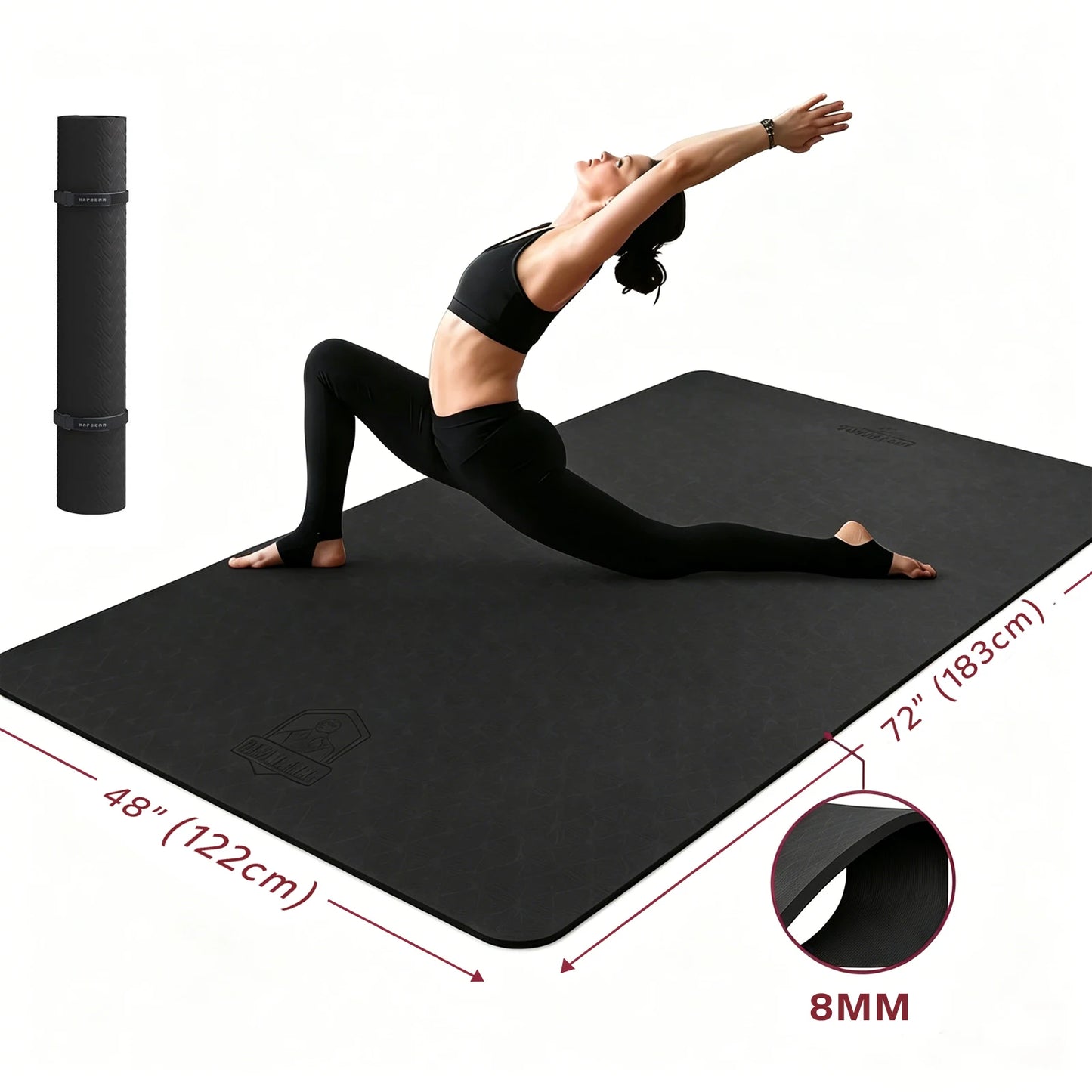 Hapbear Yoga Mat Non Slip TPE Eco Friendly Portable