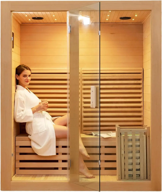 SMARTMAK 2 Person Hemlock Steam Sauna Harvia 3.5kW