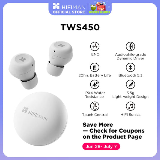 Hifiman TWS450 True Wireless Headset With Noise Cancellation