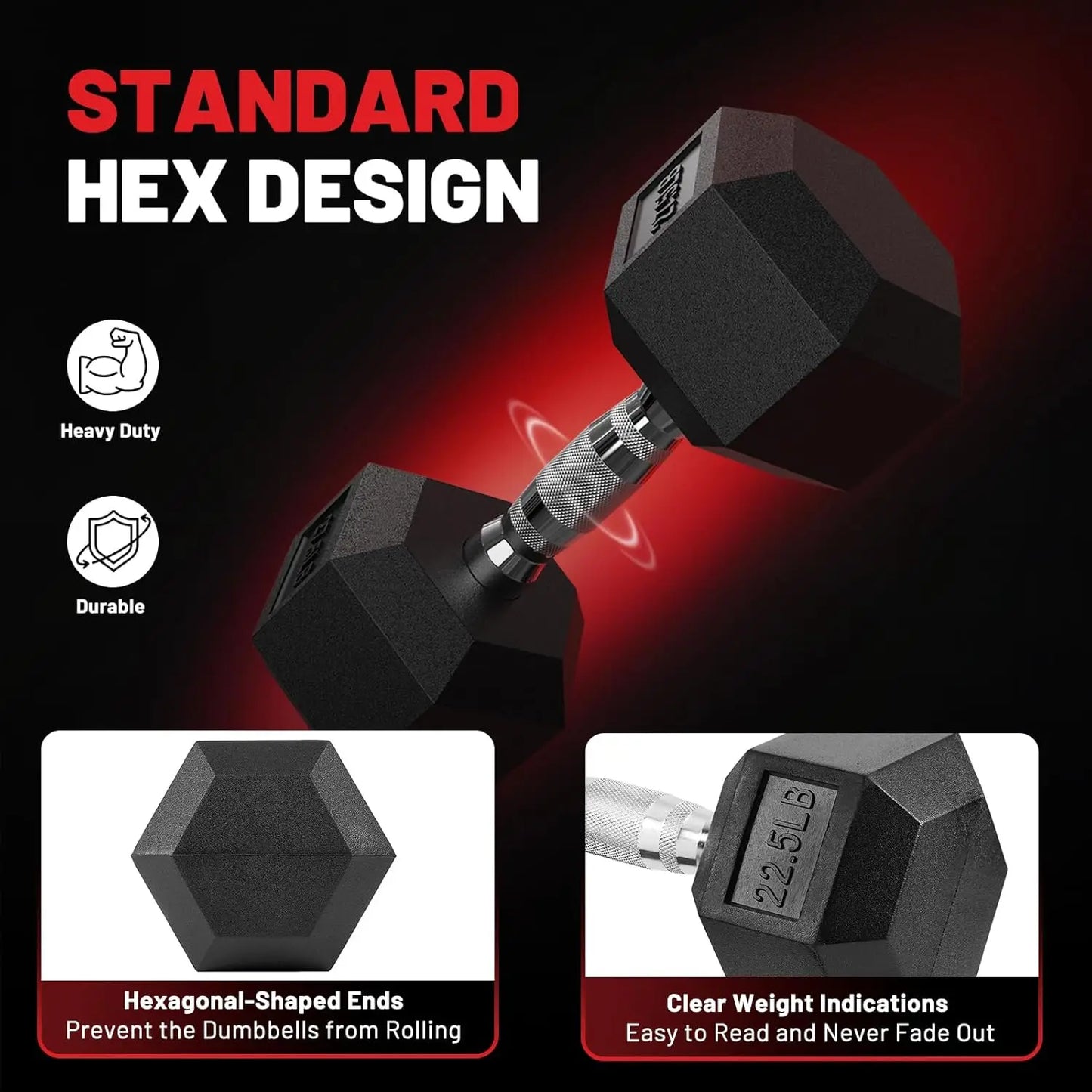 Rubber Coated Dumbbell Set With Exercise Rack For Home